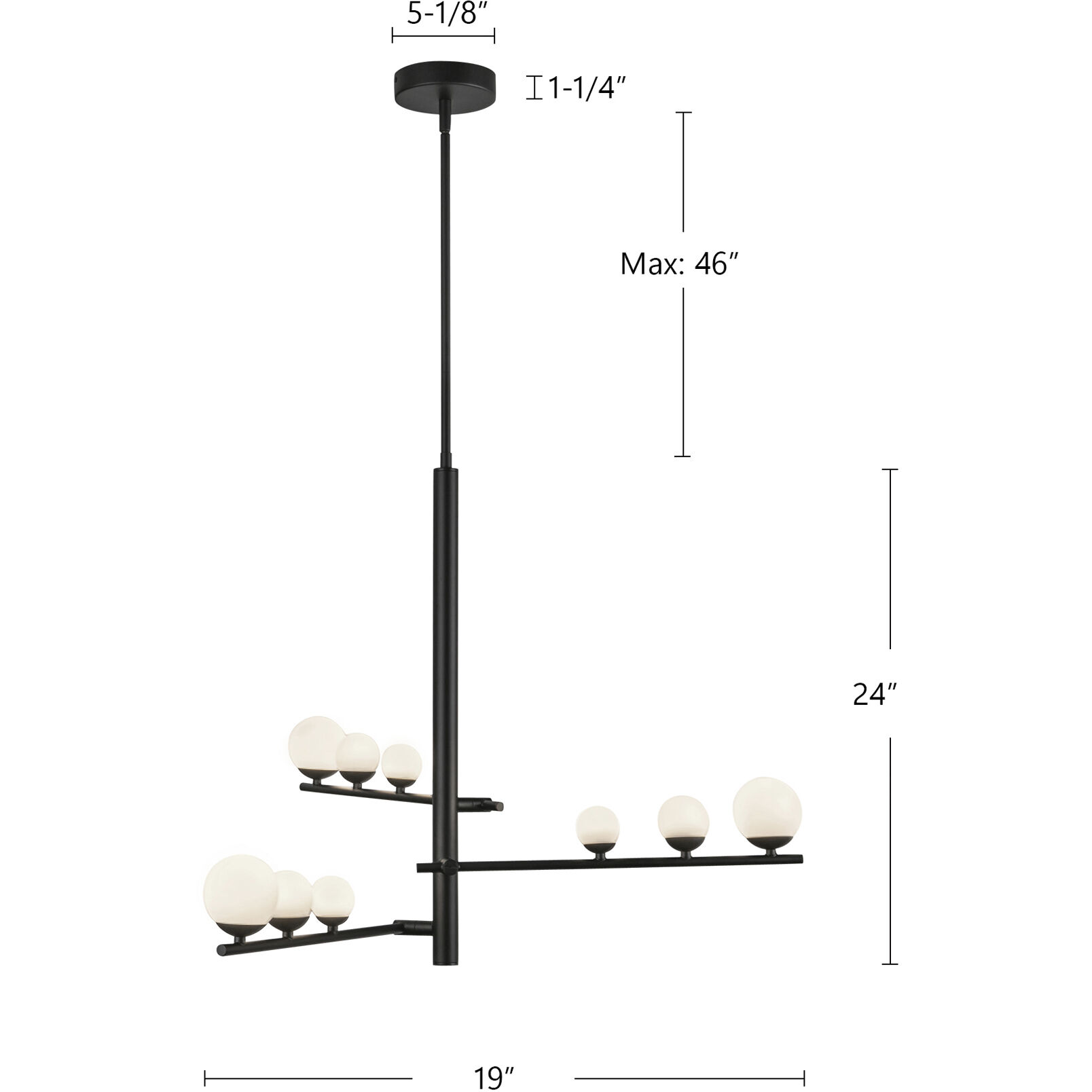 Cypress LED 19 inch Brushed Gold/Opal Glass Chandelier Ceiling Light