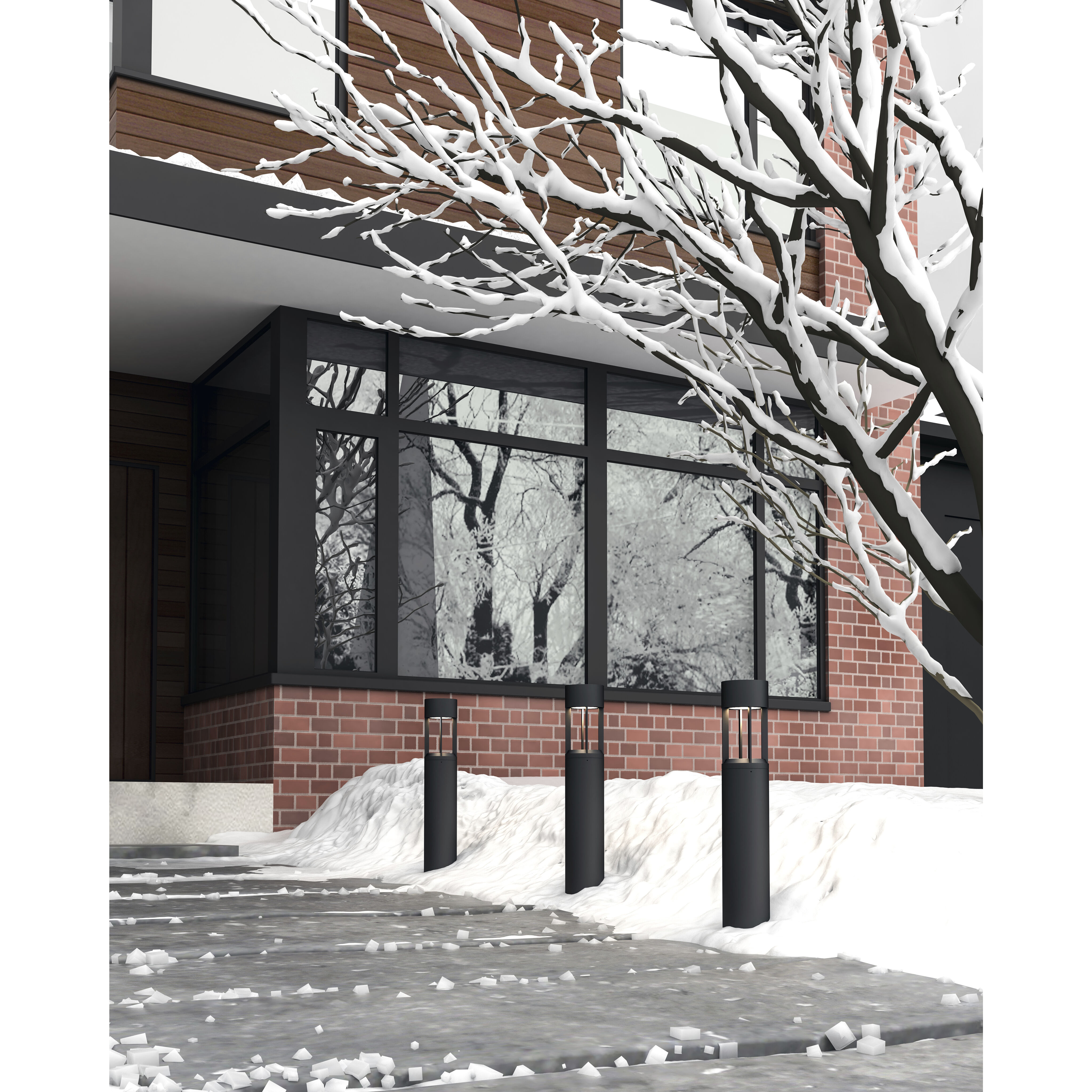 Novato 120-277V 24.00 watt Black Exterior Bollard