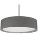 Dalton LED 20 inch Gray Pendant Ceiling Light in Textured Linen Shade