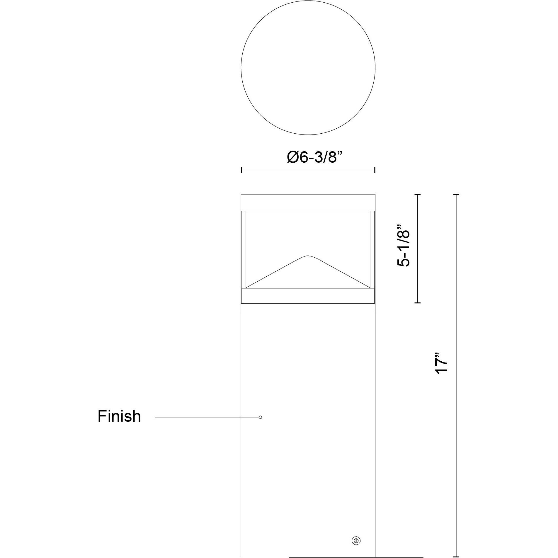 Dover 120-277V 24.00 watt Black Exterior Bollard