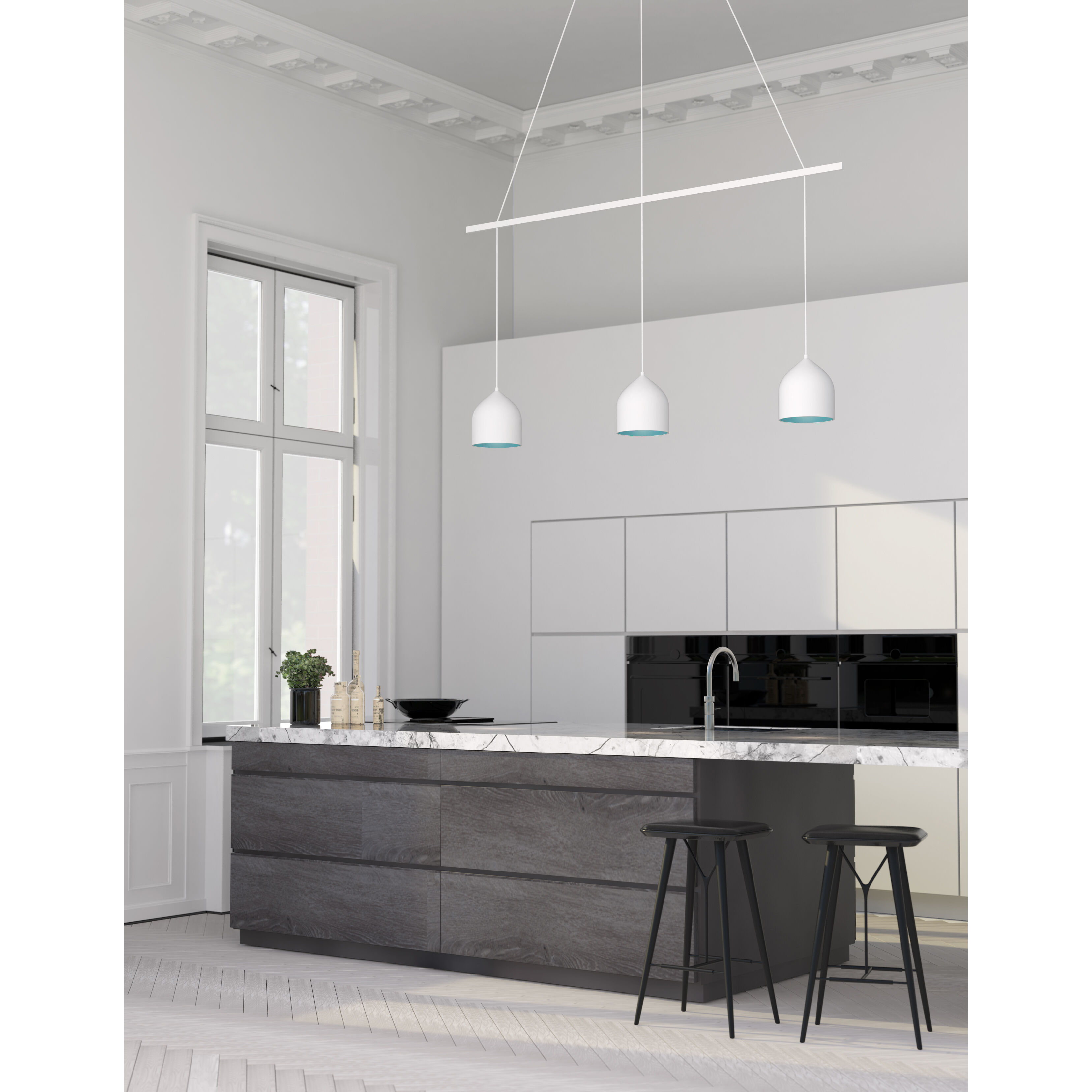 Marquee Linear Pendant Canopy System Ceiling Light in White