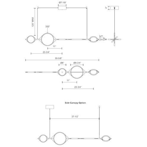 Serif LED 55.63 inch Black Linear Pendant Ceiling Light