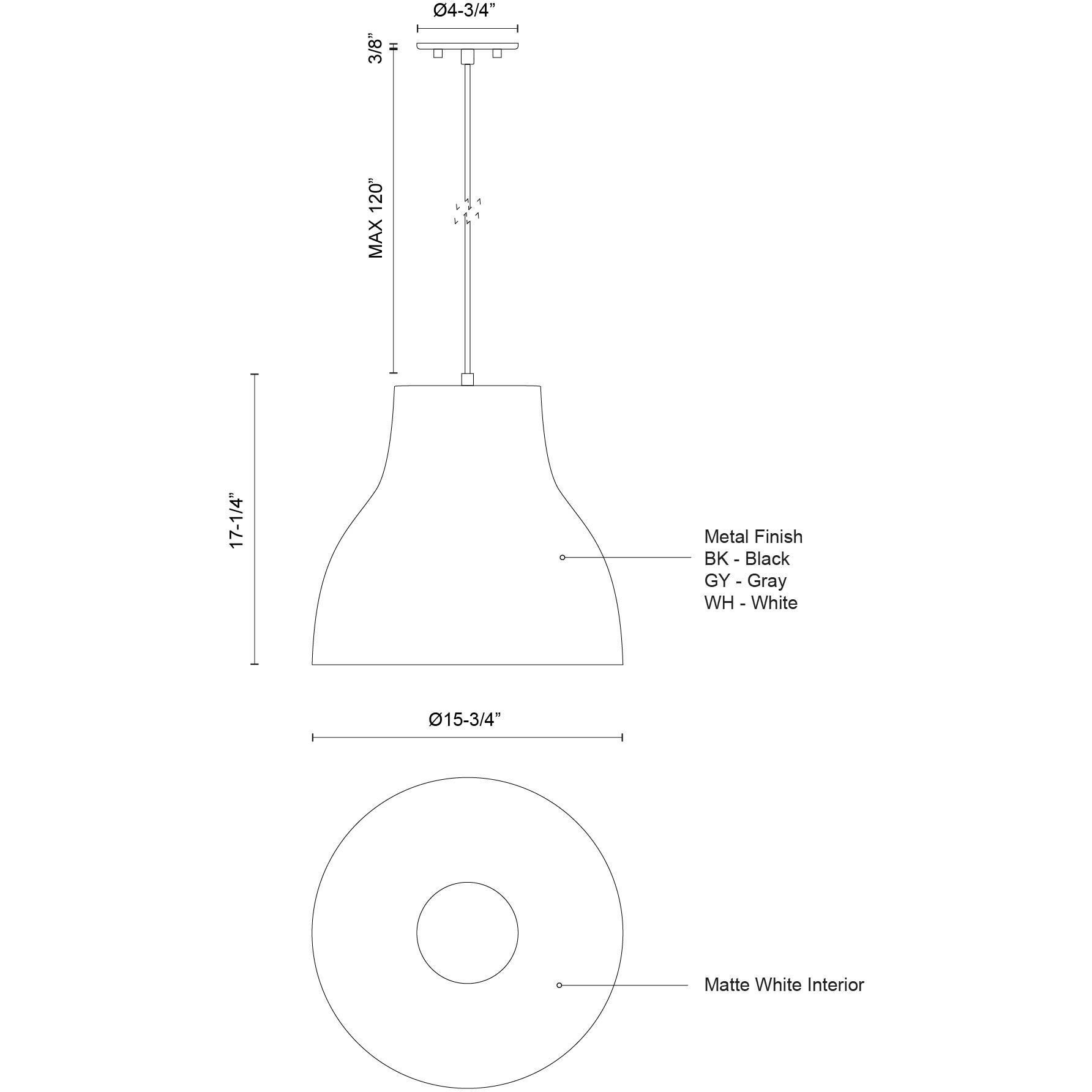 Cradle Pendant Ceiling Light in Black