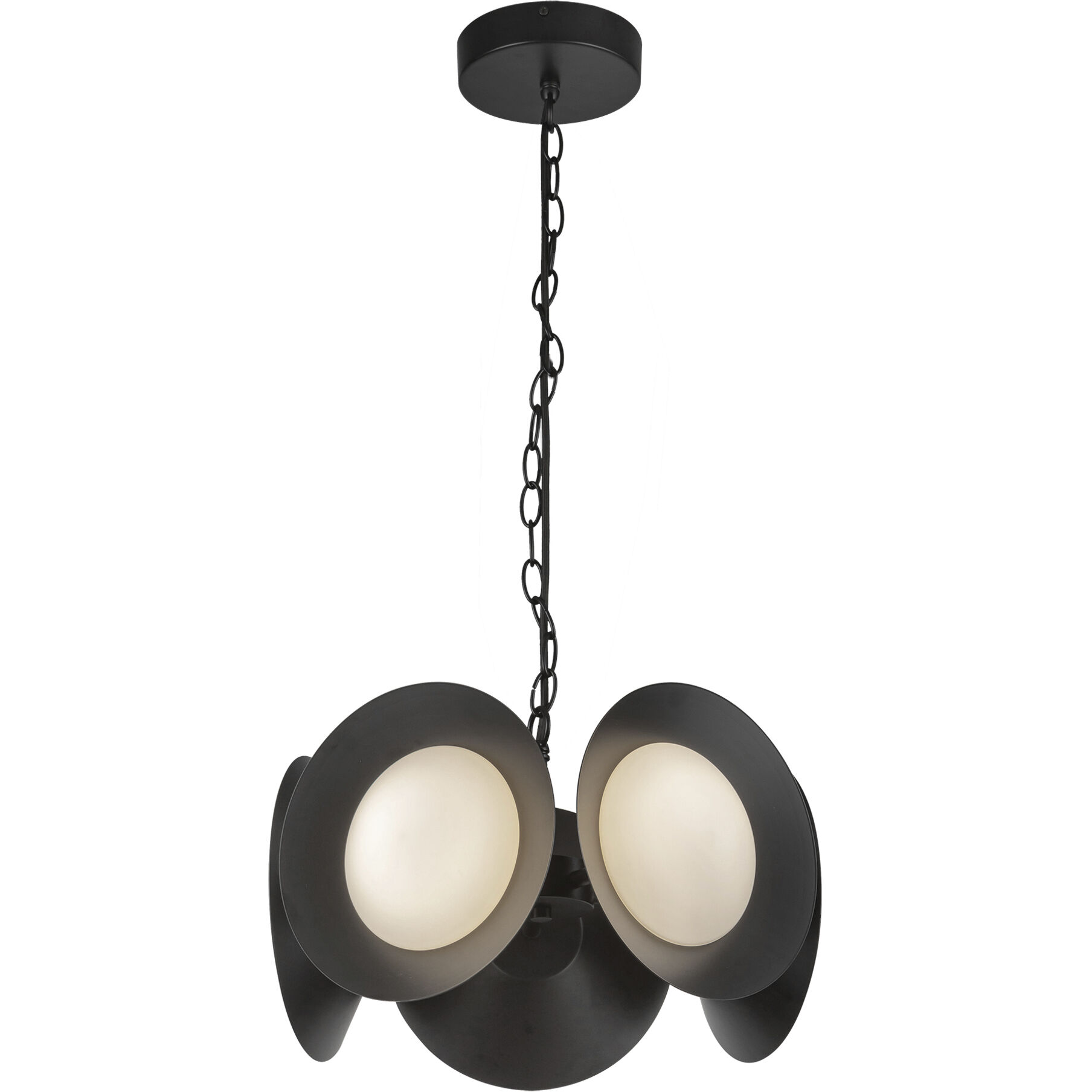 Cleo LED 16 inch Black/Opal Glass Chandelier Ceiling Light