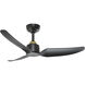 Hugo 42.38 inch Brushed Gold Ceiling Fan in Brushed Gold and Matte Black