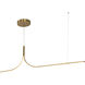 Thread 59.13 inch Brushed Gold Linear Pendant Ceiling Light in Universal Voltage