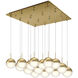 Pluto LED 19.38 inch Brushed Gold Multi Pendant Ceiling Light