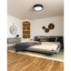 Dalton LED 20 inch Black Flush Mount Ceiling Light in Textured Linen Shade