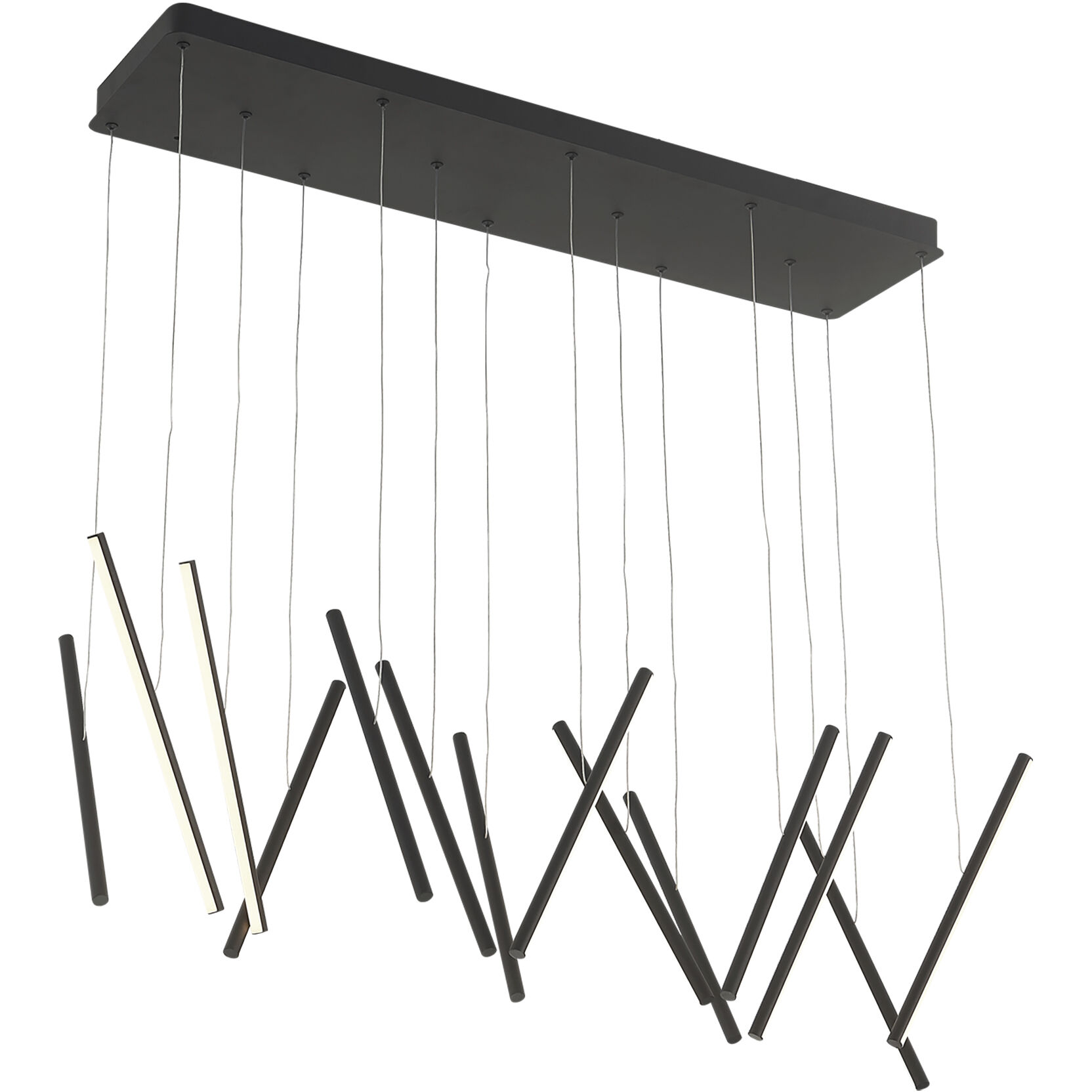 Chute LED 42 inch Black Linear Pendant Ceiling Light