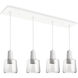 Samson LED 5.88 inch White Multi Pendant Ceiling Light in Clear