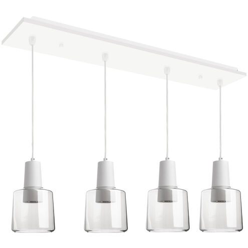 Samson LED 5.88 inch White Multi Pendant Ceiling Light in Clear