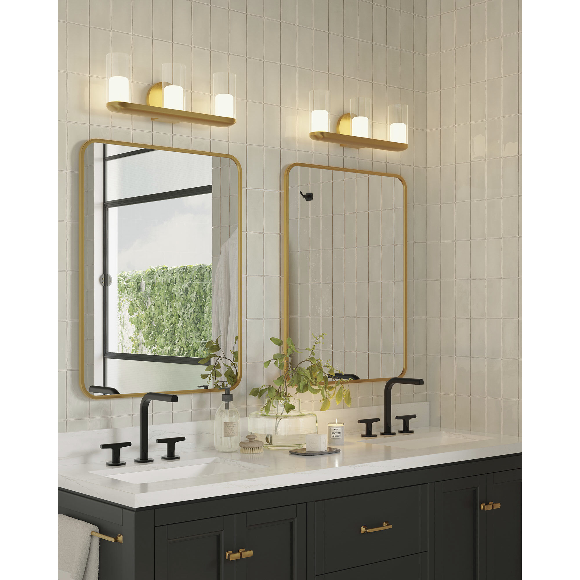 Birch Vanity Light Wall Light in Brushed Gold