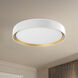 Essex LED 15.75 inch White/Gold Flush Mount Ceiling Light in White and Gold