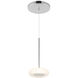 Stephord LED 4 inch Chrome Pendant Ceiling Light in Frosted Glass Shade