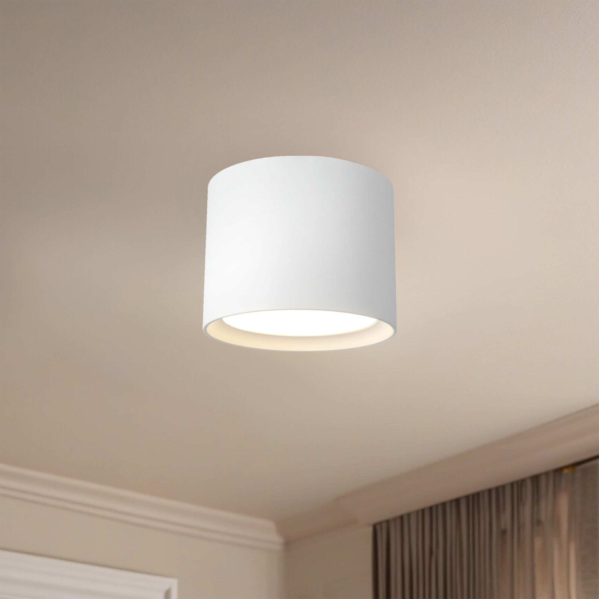 Uma 9.13 inch White Semi-Flush Mount Ceiling Light