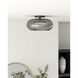 Trinity LED 14.25 inch Black/Smoked Semi-Flush Mount Ceiling Light in Smoked Glass