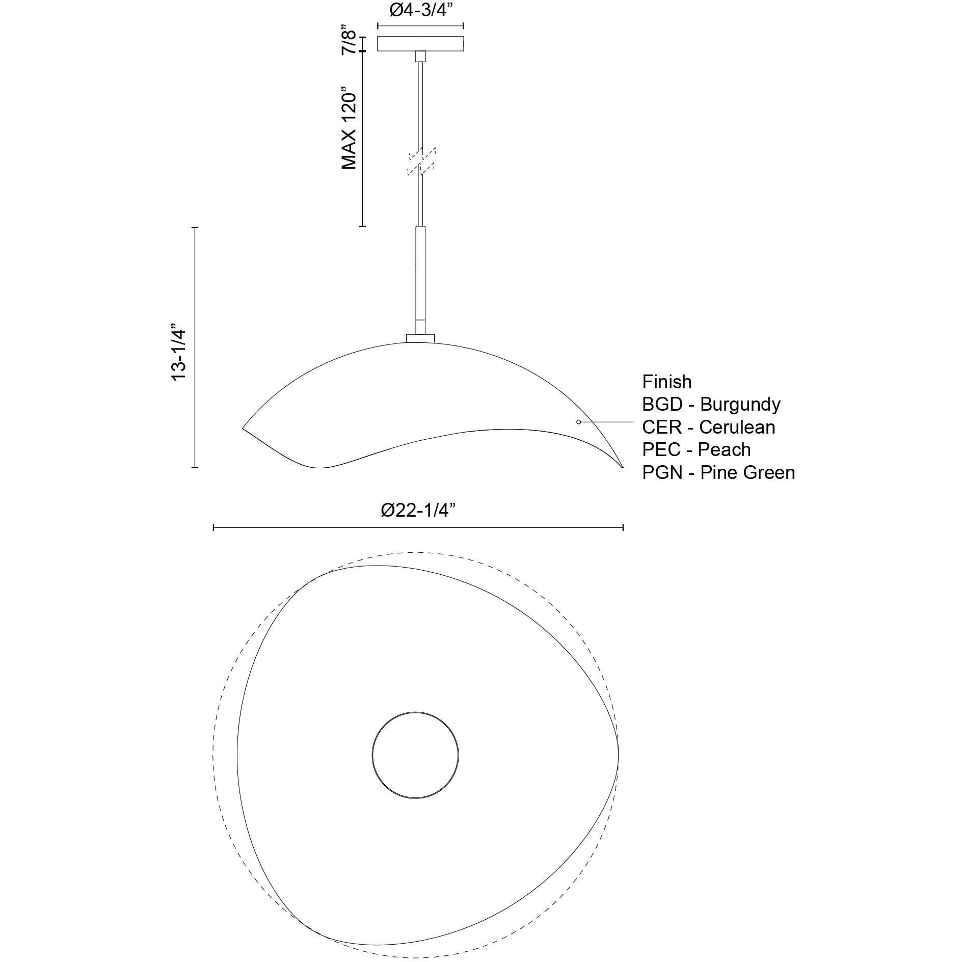 Kirby 1 Light 22.25 inch Cerulean Pendant Ceiling Light