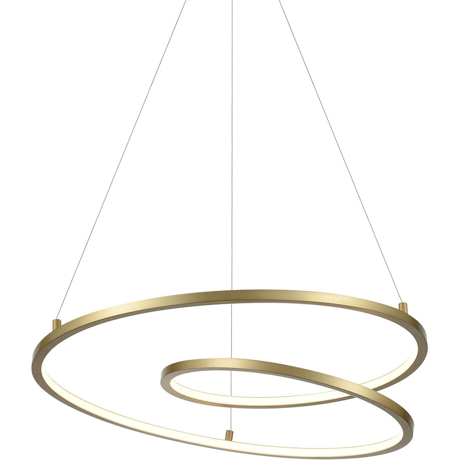 Twist Pendant Ceiling Light in Antique Brass