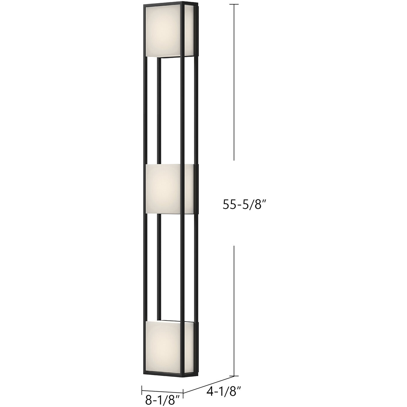 Vail LED 55.63 inch Black Exterior Wall Sconce