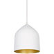 Helena LED 7.88 inch White and Gold Pendant Ceiling Light
