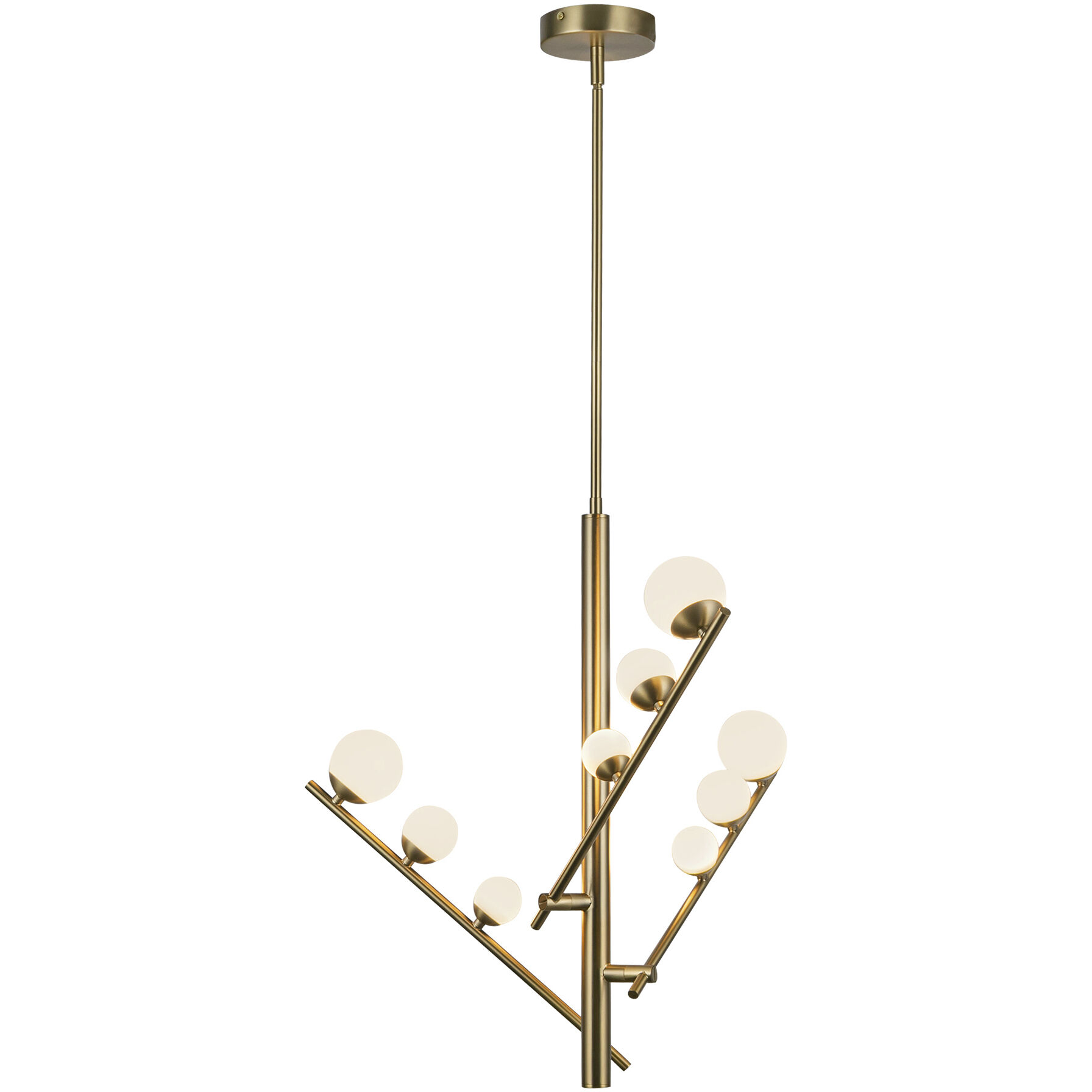 Cypress LED 19 inch Brushed Gold/Opal Glass Chandelier Ceiling Light