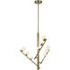 Cypress LED 19 inch Brushed Gold/Opal Glass Chandelier Ceiling Light