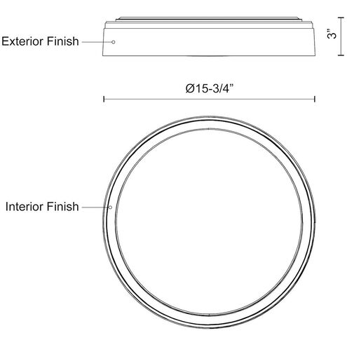 Essex LED 15.75 inch White and Walnut Flush Mount Ceiling Light