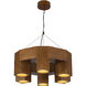 Bosco 24.25 inch Natural Oak Chandelier Ceiling Light
