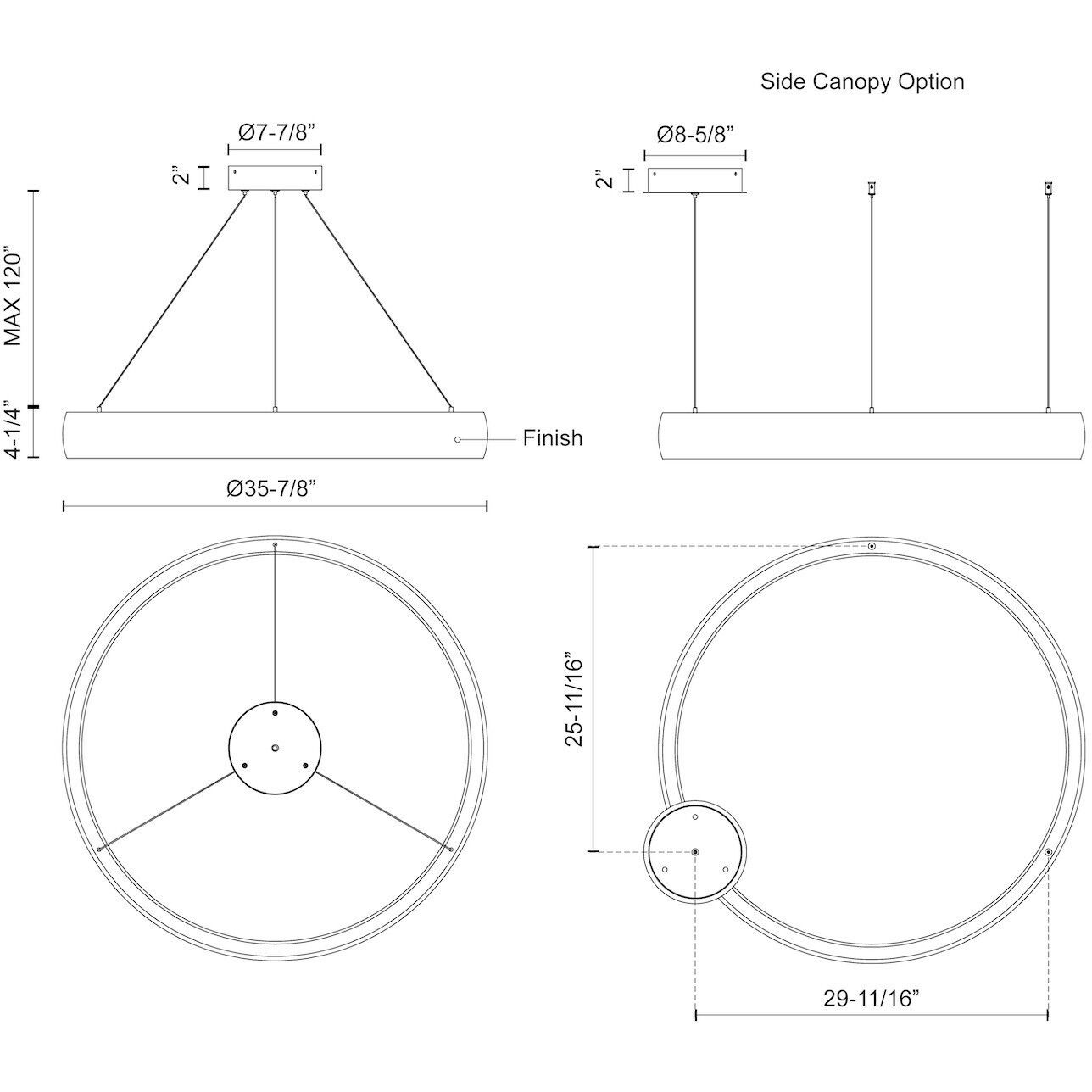Halo Pendant Ceiling Light in Brushed Silver