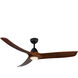 Baylor 60 inch Matte Black and Dark Walnut Ceiling Fan