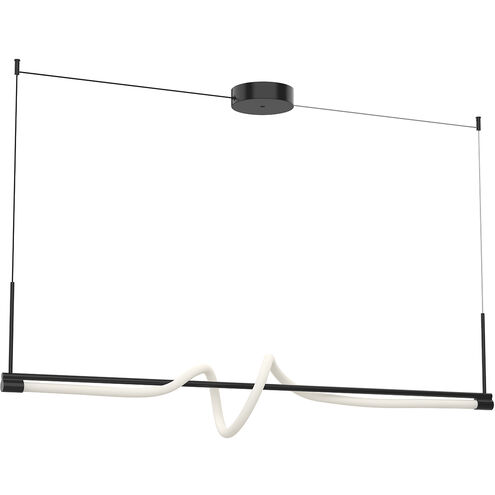 Cursive LED 54 inch Black Linear Pendant Ceiling Light