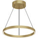 Cerchio LED 17.75 inch Brushed Gold Pendant Ceiling Light