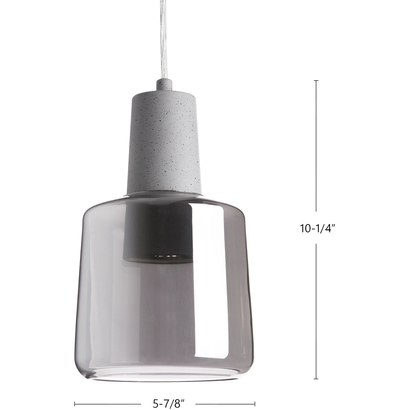 Samson Pendant Ceiling Light in Smoked Glass, Smoked