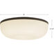 Jada 12 inch Black and Opal Glass Flush Mount Ceiling Light