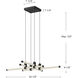 Blade LED 34.13 inch Black Chandelier Ceiling Light