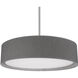 Dalton LED 20 inch Gray Pendant Ceiling Light in Textured Linen Shade