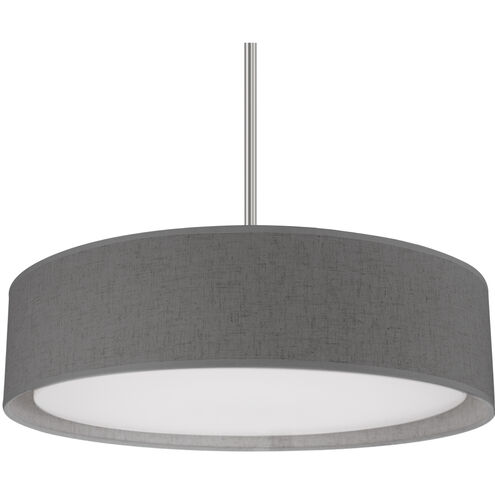 Dalton LED 20 inch Gray Pendant Ceiling Light in Textured Linen Shade