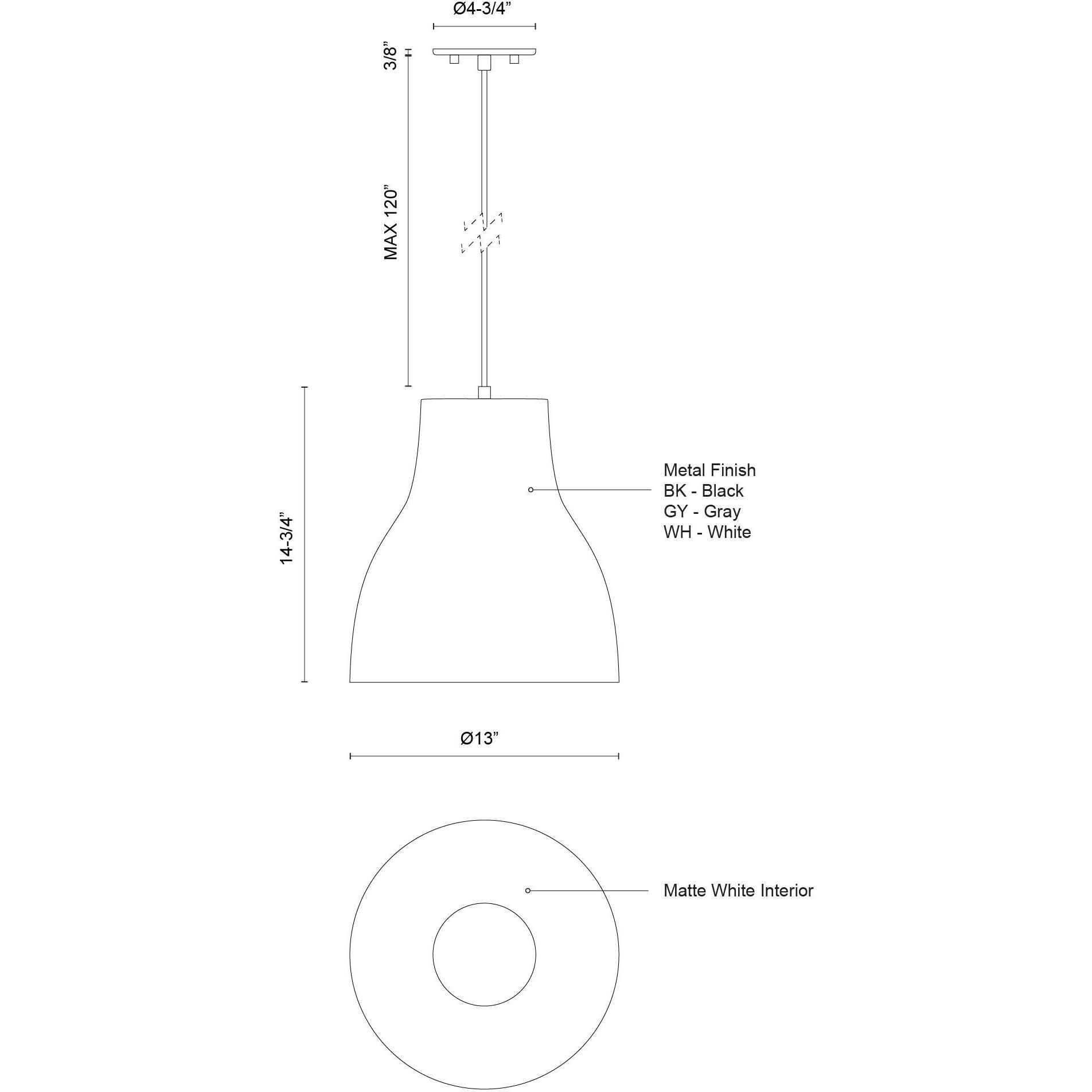 Cradle Pendant Ceiling Light in Gray