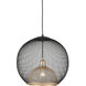 Gibraltar 1 Light 17.75 inch Black and Gold Pendant Ceiling Light