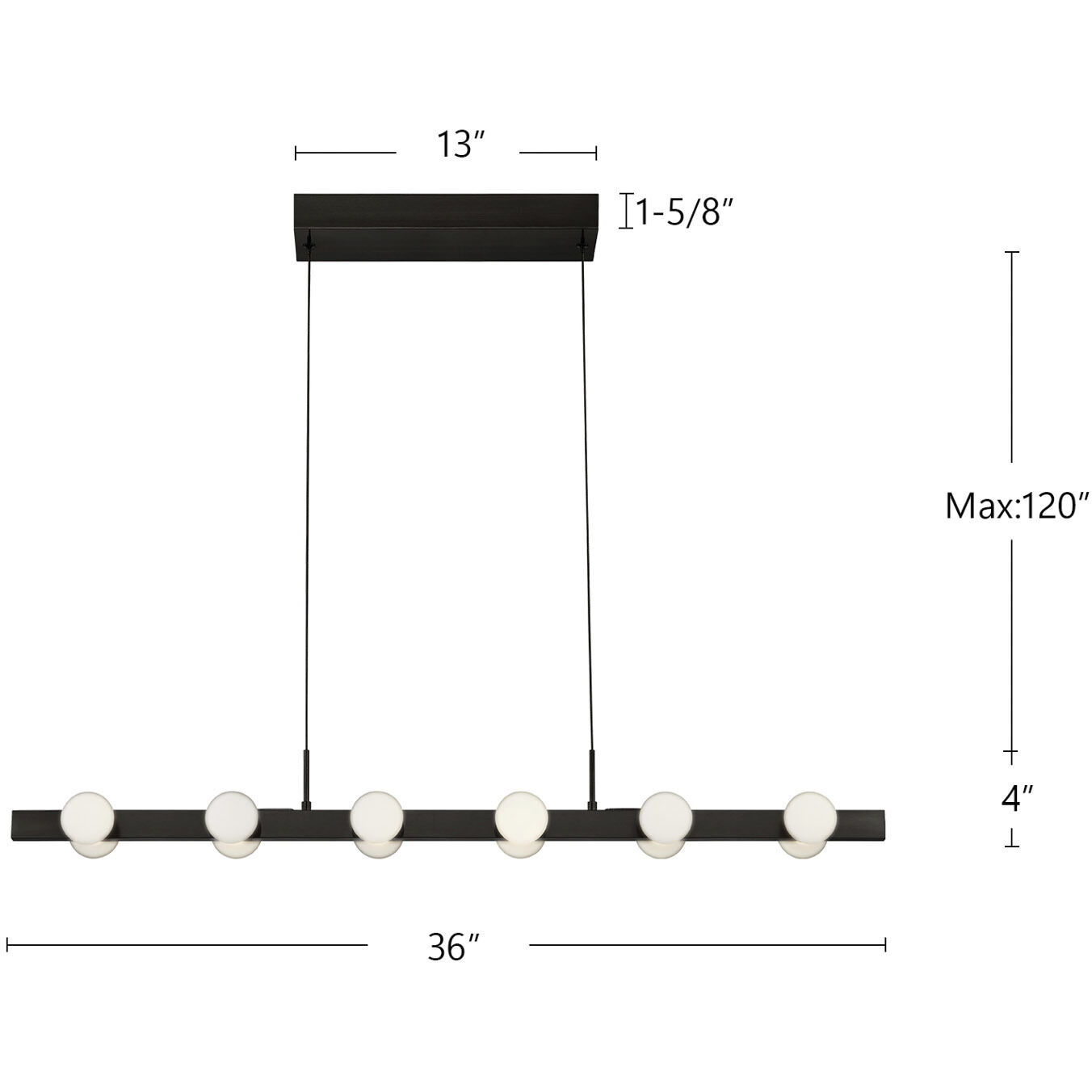Rezz LED 36 inch Brushed Nickel Linear Pendant Ceiling Light