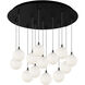Bolla LED 25.25 inch Black Multi Pendant Ceiling Light in Opal Glass