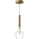 Rise Pendant Ceiling Light in Brushed Gold and Clear