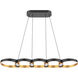 Maestro LED 37.75 inch Black/Gold Linear Pendant Ceiling Light in Black and Gold