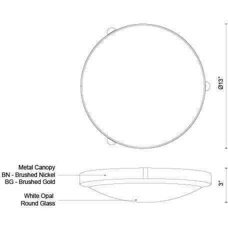 Floyd LED 13 inch Brushed Gold Flush Mount Ceiling Light