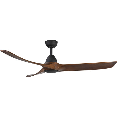 Baylor 60 inch Matte Black and Dark Walnut Ceiling Fan