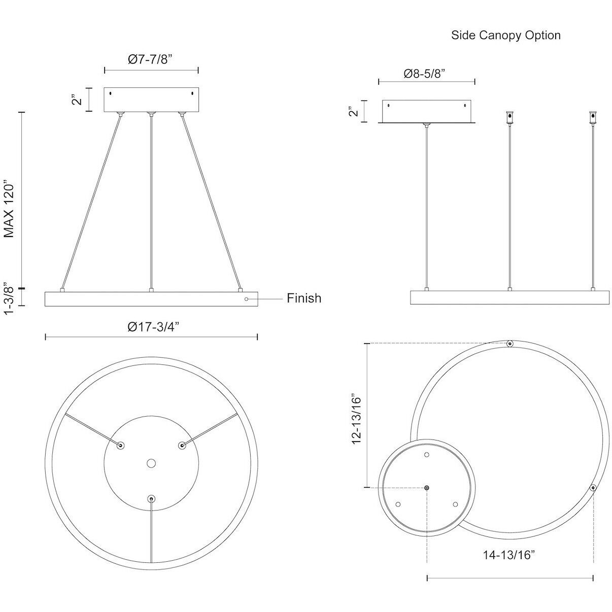 Cerchio LED 17.75 inch Brushed Gold Pendant Ceiling Light