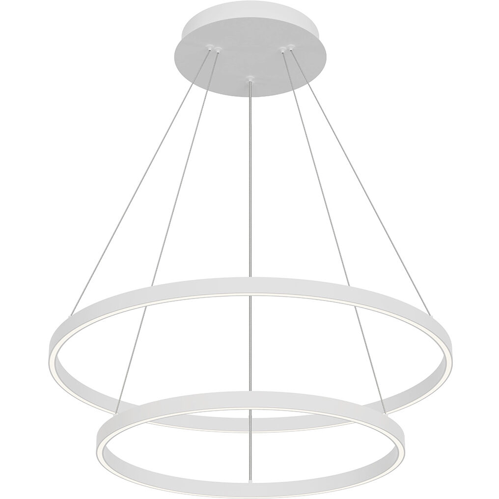 Cerchio LED 31.5 inch White Chandelier Ceiling Light