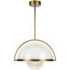 Bowery LED 14.13 inch Vintage Brass Pendant Ceiling Light