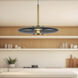 Kyoto LED 17.75 inch Vintage Brass/Smoked Glass Pendant Ceiling Light