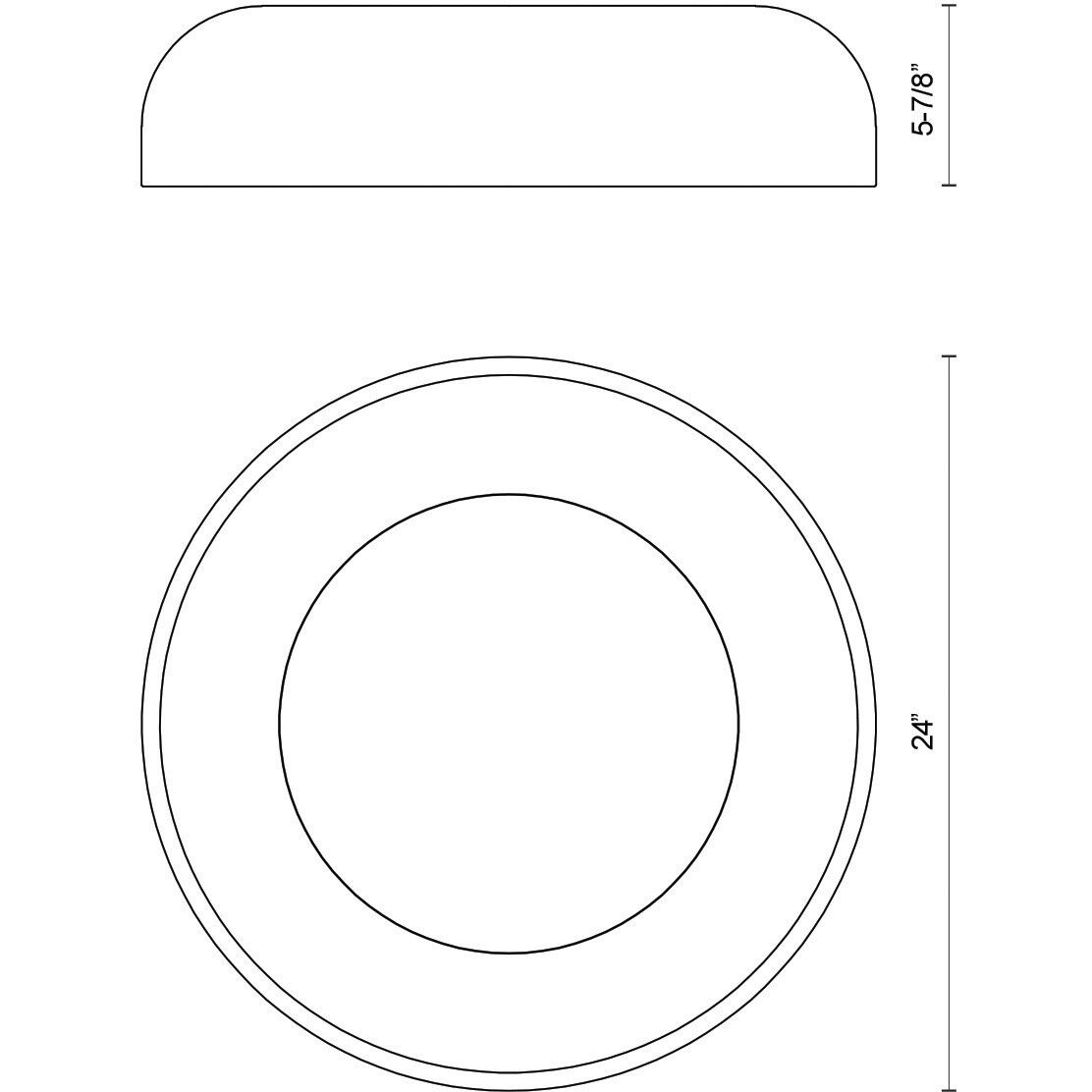 Beacon LED 24 inch White Flush Mount Ceiling Light